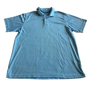 Pebble Beach Mens Dry-Luxe Polo Shirt XL Blue Textured Performance Golf Preppy